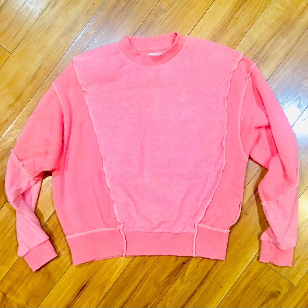 BDG Buckle fleece two tone Barbie bubble gum color pink sweatshirt top s… - Picture 4 of 9